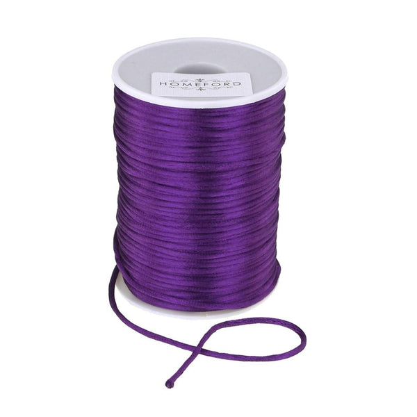 Satin Rat Tail Cord Ribbon Chinese Knot, 1/16-Inch, 100-Yard, Purple