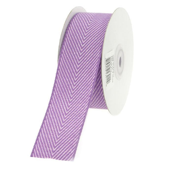 Chevron Herringbone Cotton Ribbon, 1-1/2-Inch, 10 Yards, Purple