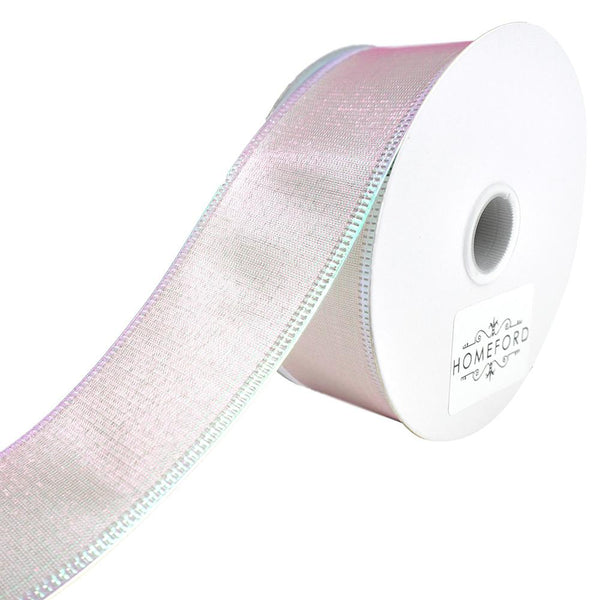 Two Toned Shiny Satin Wired Ribbon, Mint/Pink, 1-1/2-Inch, 10-Yard