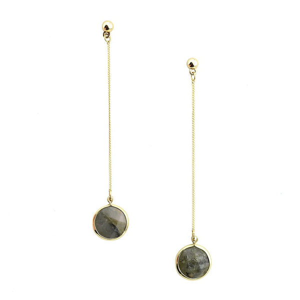 Geode Pendant Drop Dangle Earrings, Dark Marble Blue, 3-1/2 -Inch