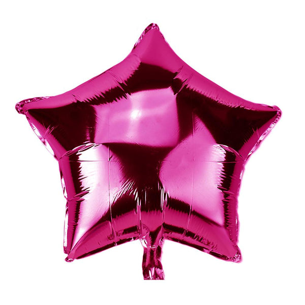 Star Shape Metallic Foil Balloon, 20-Inch, Fuchsia