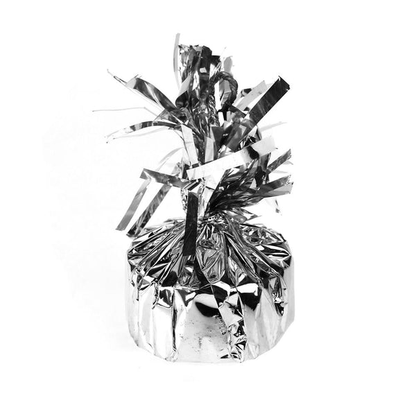 Metallic Foil Balloon Weight, Silver, 4-Inch