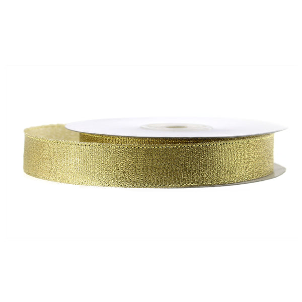 Metallic Taffeta Christmas Ribbon, 5/8-inch, 25-yard, Gold