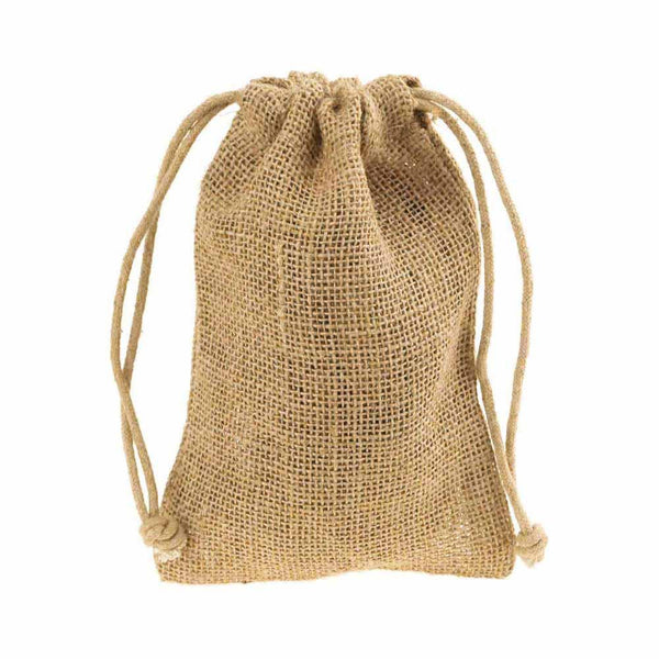Burlap Favor Bags with Drawstrings, 12-Piece, 5-3/4-Inch x 9-3/4-Inch