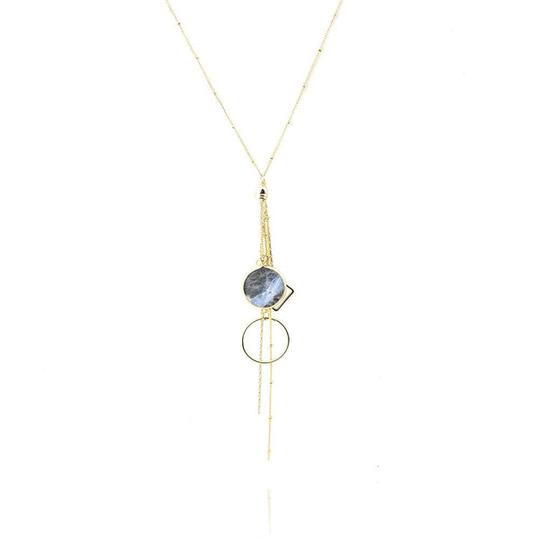 Geode Geometric Tassel Pendant Necklace, 27-Inch