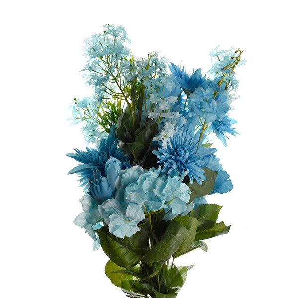 Artificial Satin Peony and Hydrangea Bouquet, Turquoise, 31-Inch