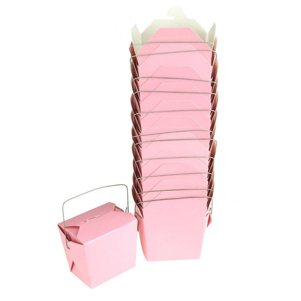 Take Out Boxes with Wire Handle, 2-1/2-Inch, 12-Piece, Pink
