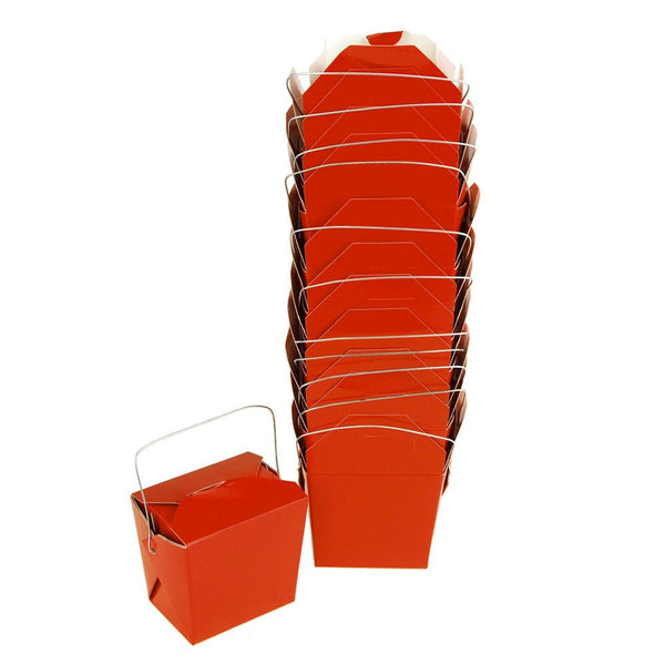 Take Out Boxes with Wire Handle, 2-1/2-Inch, 12-Piece, Red