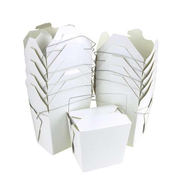 Take Out Boxes with Wire Handle, 2-1/2-Inch, 12-Piece, White