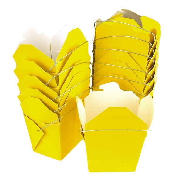 Take Out Boxes with Wire Handle, 3-1/4-Inch, 12-Piece, Yellow