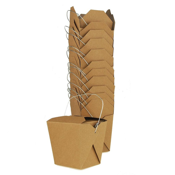 Take Out Boxes with Wire Handle, Natural, 4-Inch, 12-Count