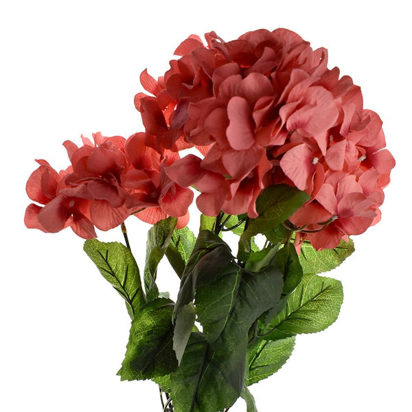 Artificial Hydrangea Spray, Coral, 23-1/3-Inch
