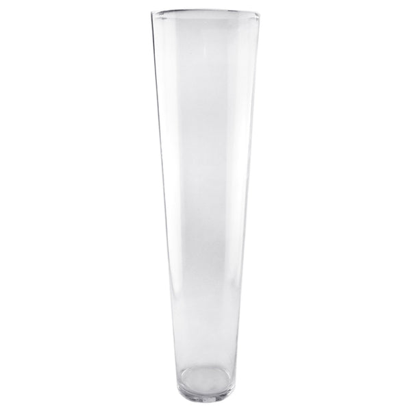 Clear Taper Down Cylinder Glass Vase, 31-Inch x 8-Inch, 2-Count