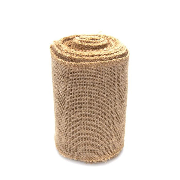 Natural Burlap Roll Sewn-Edge, 6-Inch, 10 Yards