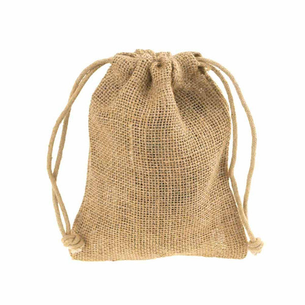 Burlap Favor Bags with Drawstrings, 12-Piece, 5-Inch x 7-Inch