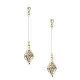 Diamond Shaped Drop Dangle Earrings, 2-Inch
