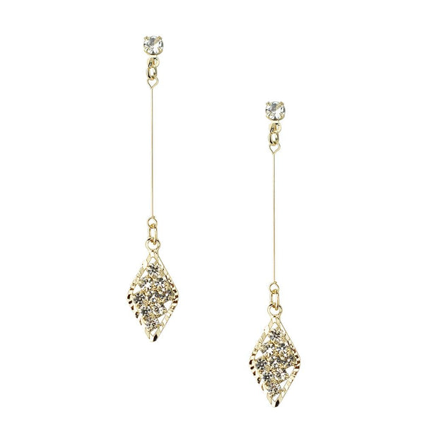 Diamond Shaped Drop Dangle Earrings, 2-Inch