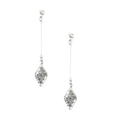 Diamond Shaped Drop Dangle Earrings, 2-Inch