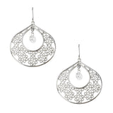 Open Filigree Tear Drop Earrings, 1-1/2-Inch