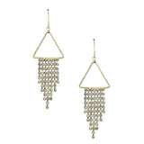 Triangle Chime Drop Earrings, 2-1/4-Inch