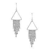 Triangle Chime Drop Earrings, 2-1/4-Inch