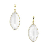 Leaf Shaped Gemstone Drop Earrings, 1-1/4-Inch