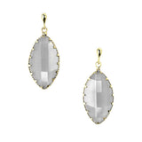 Leaf Shaped Gemstone Drop Earrings, 1-1/4-Inch