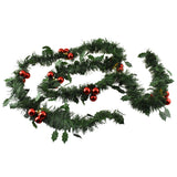 Tinsel Holly Leaves Christmas Garland, 6-1/2-Feet