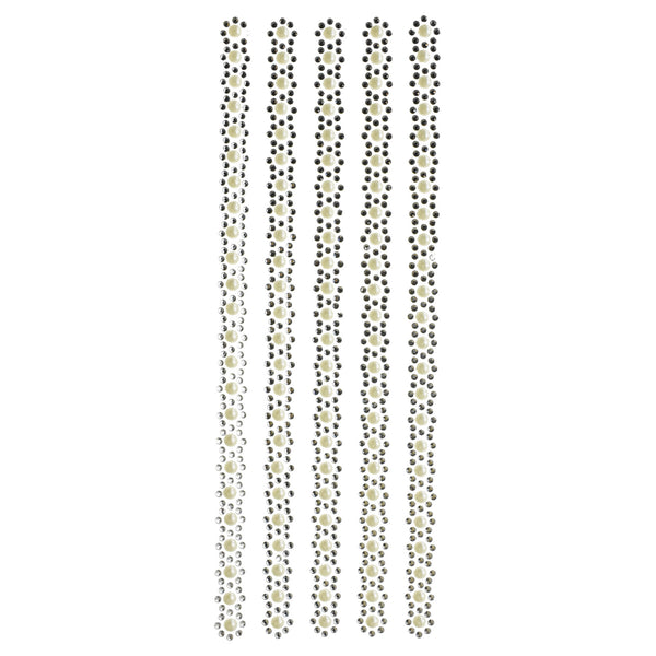 Circle Flower Gemstone Stickers, 10-1/4-Inch, 5-Count - Silver