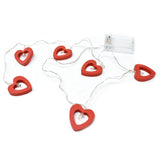 Wooden Heart Lights Garland, 2-1/2-Inch, 4-Feet