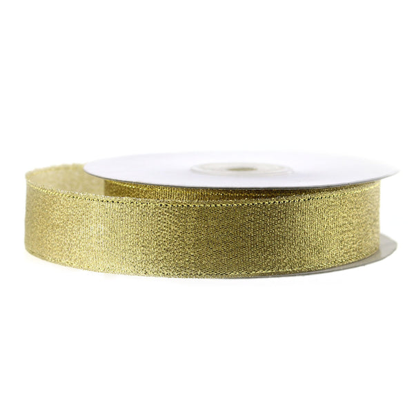 Metallic Taffeta Christmas Ribbon, 7/8-inch, 25-yard, Gold
