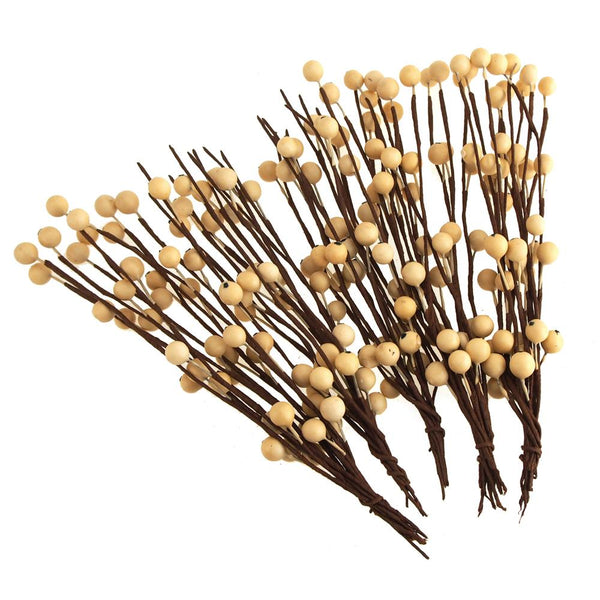 Artificial Berry Spray, 8-Inch, 50-Piece, Ivory