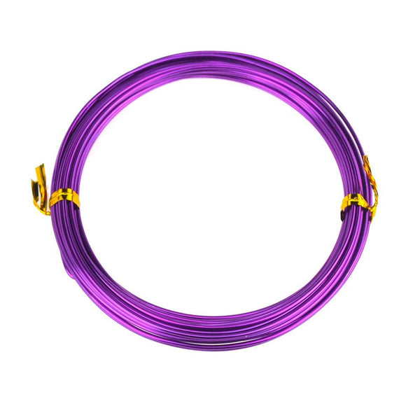 Aluminum Wire Craft Metal, 15 Gauge, 1.5mm, 10 Yards, Purple