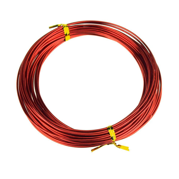 Aluminum Wire Craft Metal, 15 Gauge, 1.5mm, 10 Yards, Red