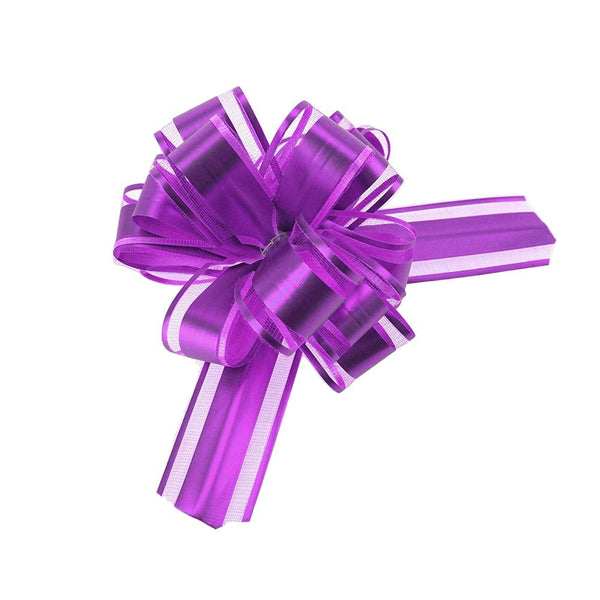 Snow Pull Bow Ribbon, 14 Loops, 1-1/4-Inch, 2-Count, Purple