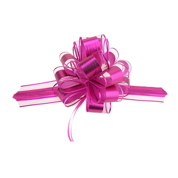 Snow Pull Bow Ribbon, Fuchsia, 14 Loops, 2-Inch, 2-Count