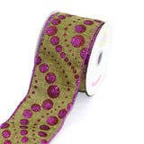 Canvas Ribbon with Glitz Dots, 2-1/2-inch, 10-yard - CLOSEOUT