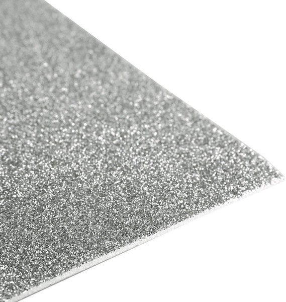 Glitter EVA Foam Sheet, 9-1/2-Inch x 12-Inch, 10-Piece, Silver