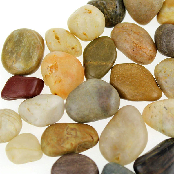 River Stones Pebbles Garden Rocks, Assorted, 1/2-inch