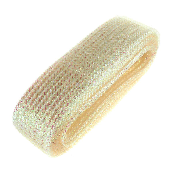 Waffle Wash Deco Flex Ribbon, 2-1/2-Inch, 20 Yards, Ivory