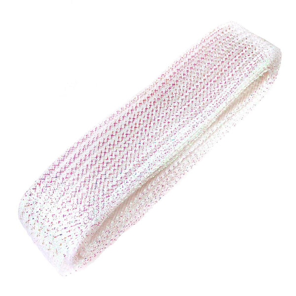 Waffle Wash Deco Flex Ribbon, 2-1/2-Inch, 20 Yards, Iridescent White