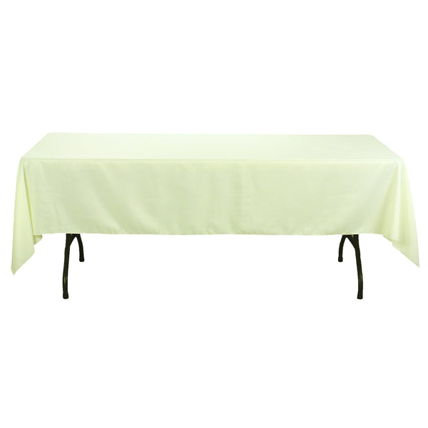 Rectangular Polyester Tablecloth, 60-Inch by 126-Inch, Ivory
