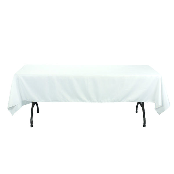 Rectangular Polyester Tablecloth, 60-Inch by 102-Inch, White