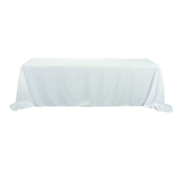 Rectangular Polyester Tablecloth, 90-Inch by 156-Inch, White
