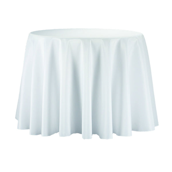 Round Polyester Tablecloth, 90-Inch, White