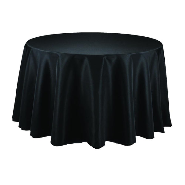 Round Polyester Tablecloth, 108-Inch, Black