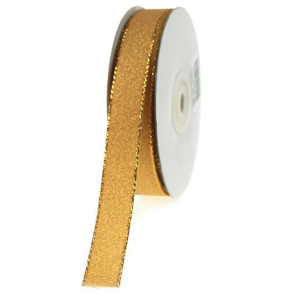 Shimmering Metallic Ribbon, 5/8-Inch, 25 Yards, Gold