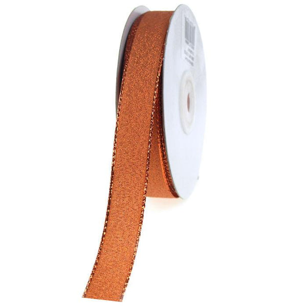 Shimmering Metallic Ribbon, 5/8-Inch, 25 Yards, Copper