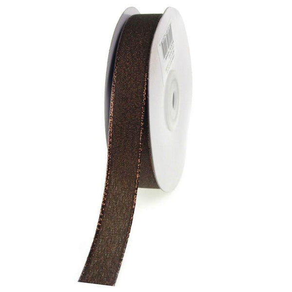 Shimmering Metallic Ribbon, 5/8-Inch, 25 Yards, Brown