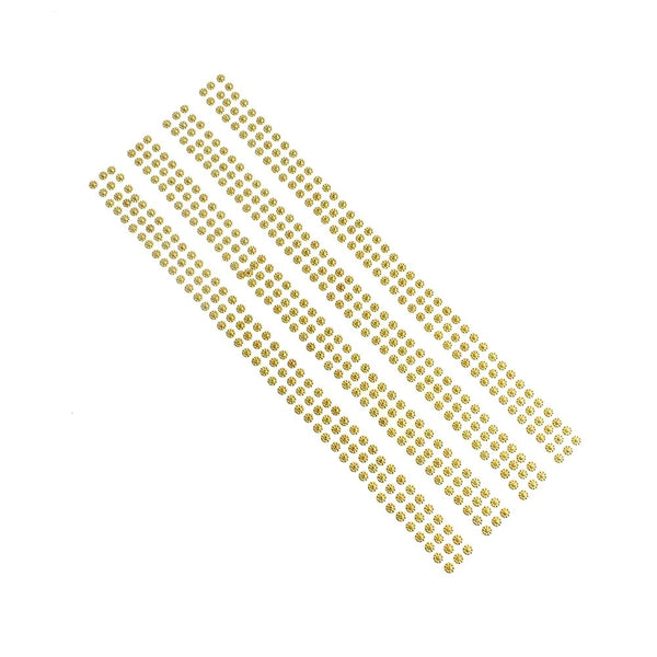 Sunflower Gemstone Ribbon Stickers, 5mm, Gold